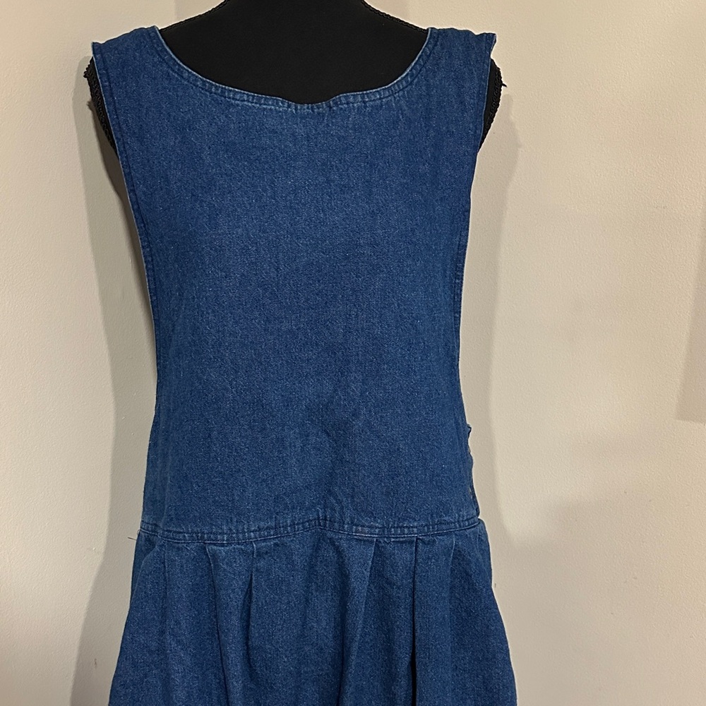 *WOOLRICH* Vintage Dark Blue Wash Denim Sleeveless Dress Size XL - Picture 2 of 8